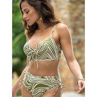 Pour Moi Maya Bay Adjustable High-Waist Tummy Control Bikini Brief - Khaki