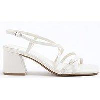 River Island White Strappy Block Heel Sandals