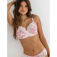 Pour Moi Bliss Printed Mesh Non-Padded Side Support Bra D-J - Pink