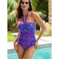 Pour Moi Malibu Halter Strapless Tummy Control Swimsuit - Multi