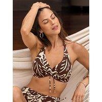 Pour Moi Madrid Underwired Halter Triangle Bikini Top - Print