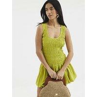 River Island Petite Bubble Hem Shirred Mini Dress