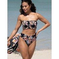 Pour Moi Free Spirit Fold Over Brief - Black/Multi