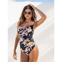 Pour Moi St Kitts Underwired Non-Padded Swimsuit - Black/Multi