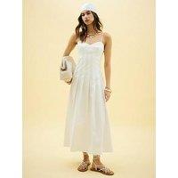 River Island Sleeveless Strappy Corset Midi Dress - White