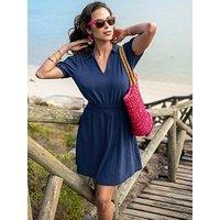 Pour Moi Cotton Slub Jersey Puff Sleeve Shirt Dress Dress