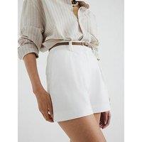 River Island Longline Belted Shorts - White