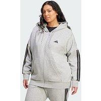 Adidas Essentials 3-Stripes Full-Zip Fleece Hoodie (Plus Size)