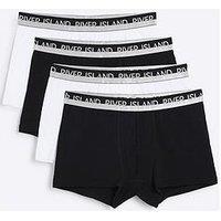 River Island Pack Of 4 Silver Split Waistband Briefs