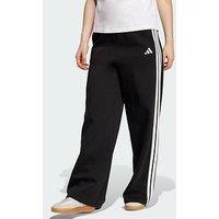 Adidas 3-Stripes Fleece Wide Pant - Black