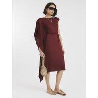River Island Cape Ribbed Belted Midi Dress