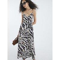 River Island Zebra Print Sleeveless Maxi Dress