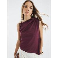 River Island Sleeveless Shell Trim Drape Top