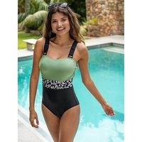 Pour Moi Palm Springs Colour Block Tummy Control Swimsuit