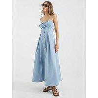 River Island Bow Detail Button Up Midi Dress
