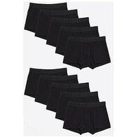 River Island 10 Pack Ri Jacquard Waistband Trunks - Black