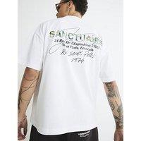 River Island Oversized Sanctuaire Camouflage T-Shirt - White