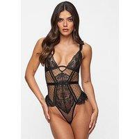 Ann Summers Entice Me Crotchless Teddy - Black