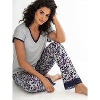 Pour Moi Sofa Loves Lace T-Shirt And Trouser Pyjama Set