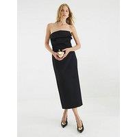 River Island Sculpted Bandeau Tailored Midi Dress
