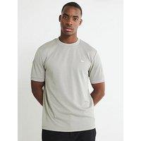 River Island Beige Slim Fit Jacquard Badge T-Shirt