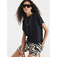River Island Chest Pocket T-Shirt - Black