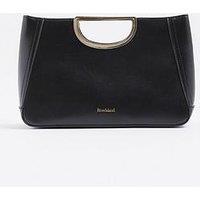 River Island Metal Handle Clutch Bag - Black