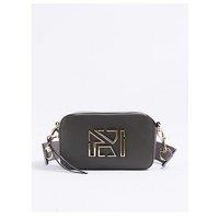 River Island Branded Cross Body Camera Bag - Grey