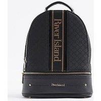 River Island Webbing Logo Front Backpack - Black