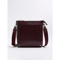 River Island Patent Monogram Print Messenger Bag - Red