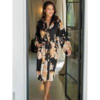 Pour Moi Dusk Printed Satin Midi Dressing Gown