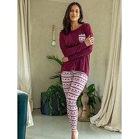 Pour Moi Soft Touch Jersey Fairisle Legging Pyjama Set