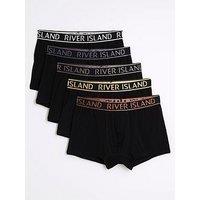 River Island Metallic Ri Pack Of 5 Trunks - Black