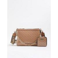 River Island Patent Chain Cross Body Bag - Beige