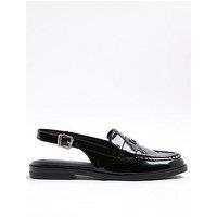 River Island Slingback Loafers - Black