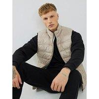 River Island Beige Lightweight Puffer Gilet - Natural