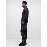 River Island Monogram Piped Joggers - Black