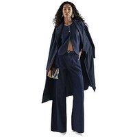 River Island Wide Leg Tie Front Jeans - Blue