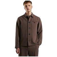 River Island Button Up Pocket Overshirt - Brown