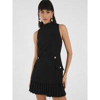 River Island Pleated Hybrid Mini Dress - Black