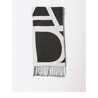 River Island Bold River Island Monogram Scarf - Grey