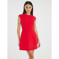 River Island Contoured Cap Sleeve Mini Shift Dress - Red