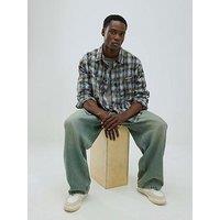 River Island Regular Fit Saint Palais Check Shirt - Blue