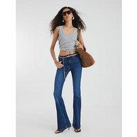 River Island Mid Rise Flared Jeans - Blue