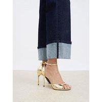 River Island Wide Fit Closed Back Open Toe Heels - Gold