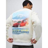 River Island Regular Fit Fuji Car Sweatshirt - Cream