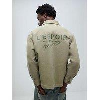 River Island Long Sleeve L'Espoir Graphic Overshirt - Green