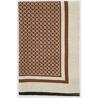 River Island Monogram Print Scarf - Brown