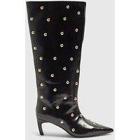River Island Faux Leather Studded High Leg Boots - Black