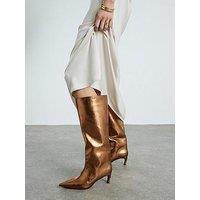 River Island Straight High Leg Boots - Brown